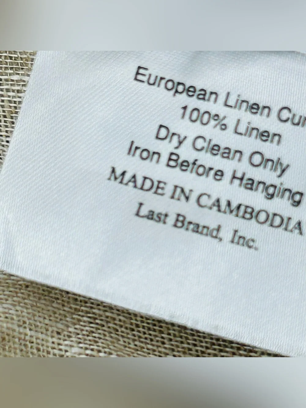 QUINCE Set Of 2 48x96 European Linen Sheer Curtains Flax 9360